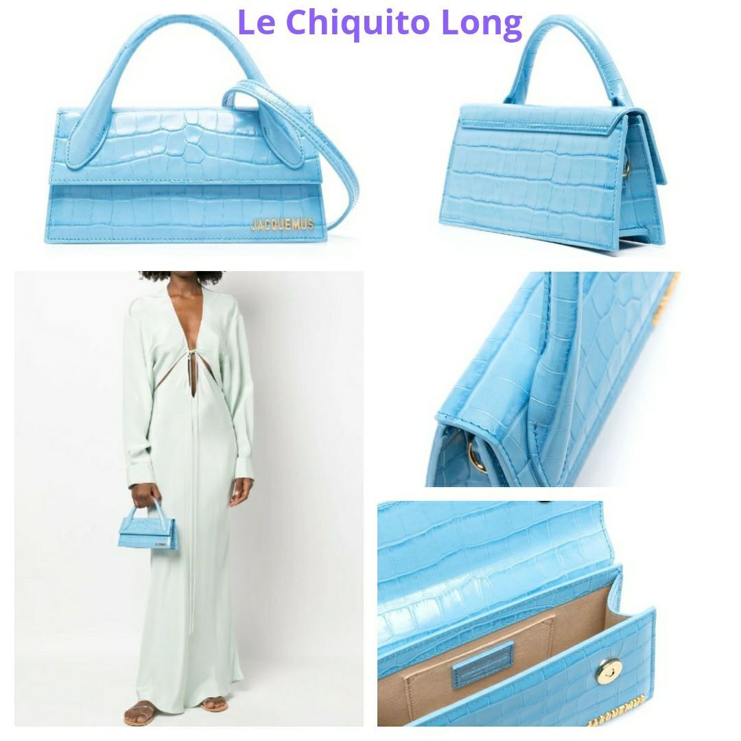 JACQUEMUS Croc Embossed In Gradient Blue Collection, Luxury, Bags