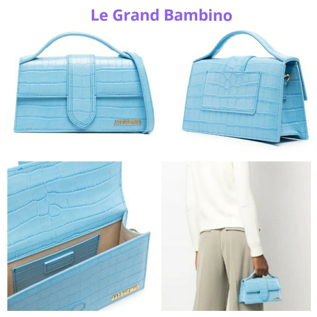 JACQUEMUS Croc Embossed In Gradient Blue Collection, Luxury, Bags