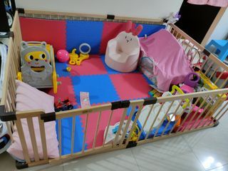 Jollybaby木製圍欄 寶寶護欄
