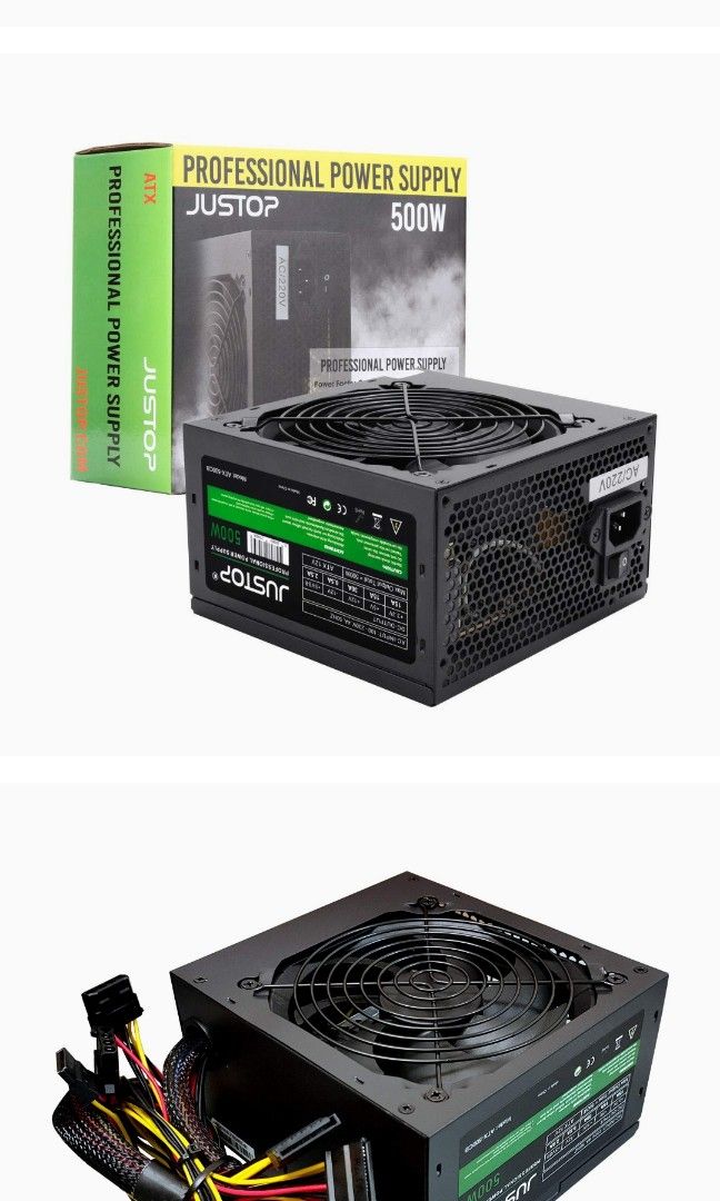 JUSTOP 500W ATX POWER SUPPLY, Computers & Tech, Parts & Accessories