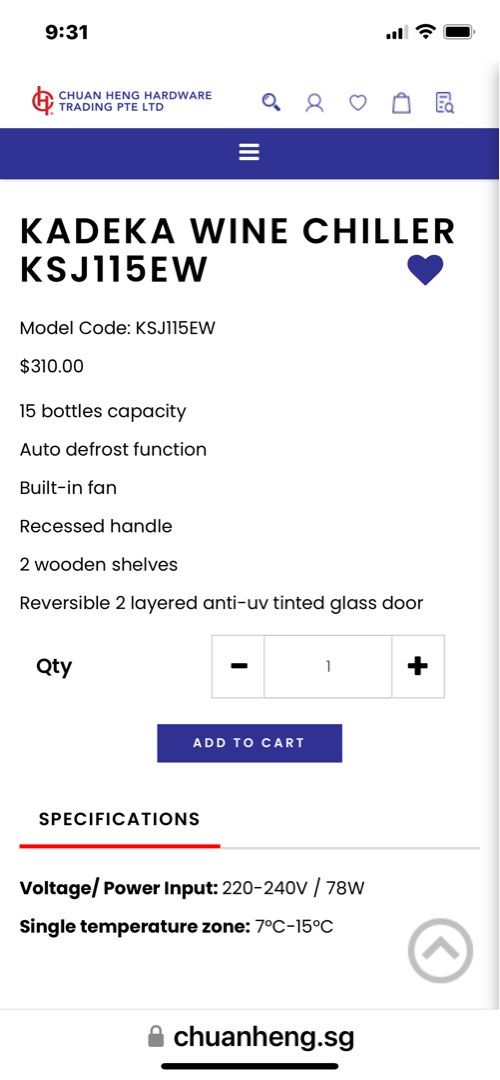 Kadeka wine fridge, TV & Home Appliances, Kitchen Appliances, Wine