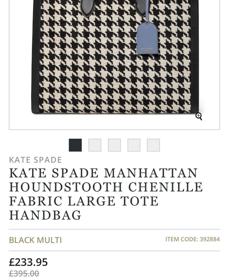 kate spade new york Manhattan Houndstooth Chenille Small Tote