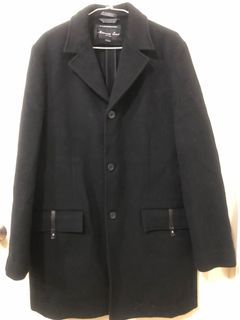 美國紐約品牌KENNETH COLE黑色毛呢中長外套