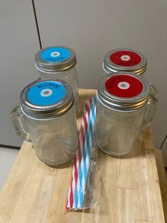 Mason Jar with Straw Kilner