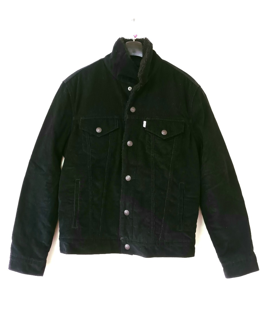 Levis Black Corduroy Sherpa Jacket, Women's Fashion, Coats, Jackets and ...