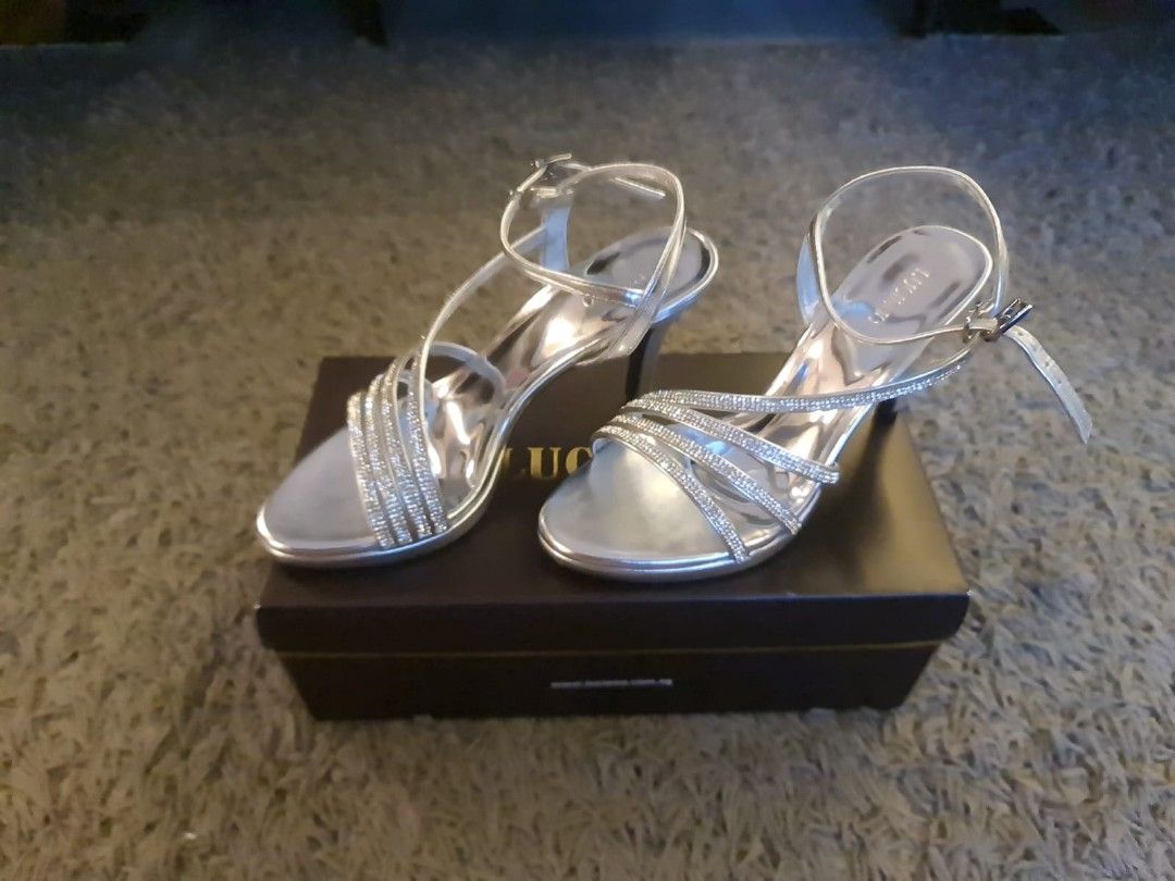 Lucieno Silver Heel Women s Fashion Footwear Heels on Carousell
