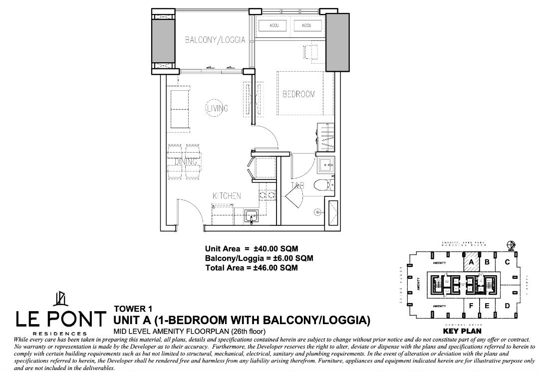 LUXURY 1 BEDROOM CONDOMINIUM FOR SALE AT LE PONT RESIDENCES AT