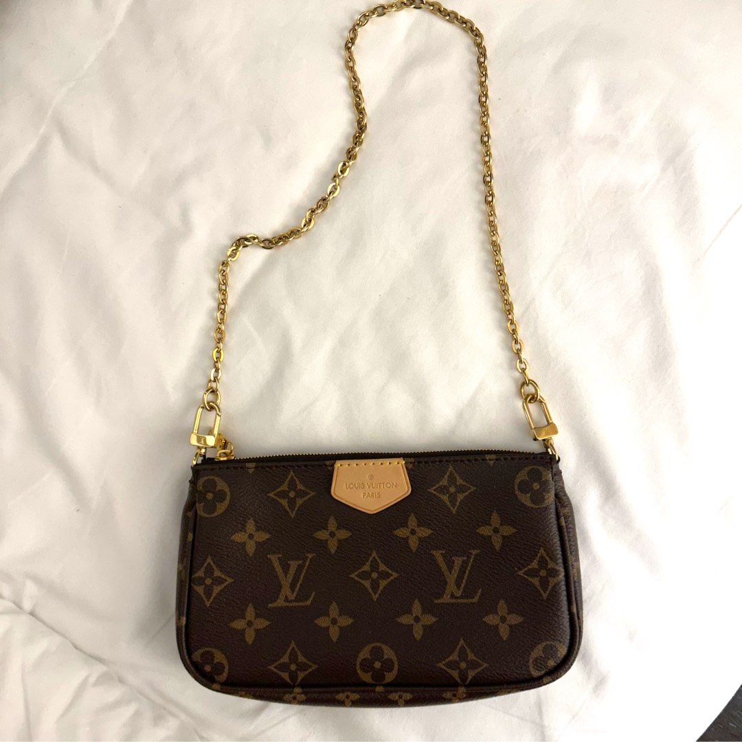 Vintage LV pochette with chain strap, Luxury, Bags & Wallets on Carousell