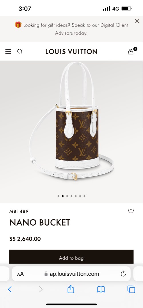 NANO BUCKET LOUIS VUITTON, Luxury, Bags & Wallets on Carousell