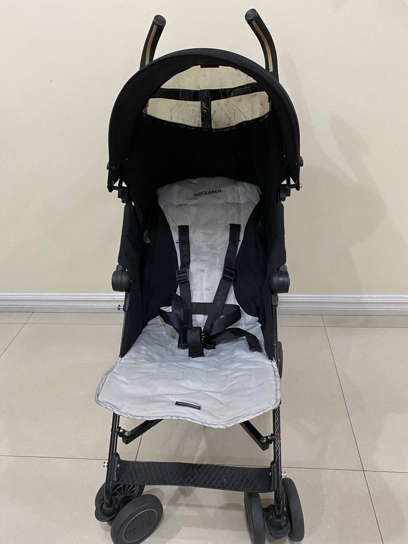 Maclaren Quest Stroller (Category: Strollers) located in Las Pinas. Submitted by bellagirl28 (Listing ID 1212145828, Image 3). Description: Maclaren Quest Stroller Compact yet full-featured stroller Ideal for newborn babies and children up to 25 kg/ 55 lbs Quest is lightweight with basic weight of 5.5 kg/ 12.21 lbs Features a full recline 4-position seat with convenient one-hand adjustment Dimensions 33.28 x 17.91 x 41.93 inches Compact umbrella 