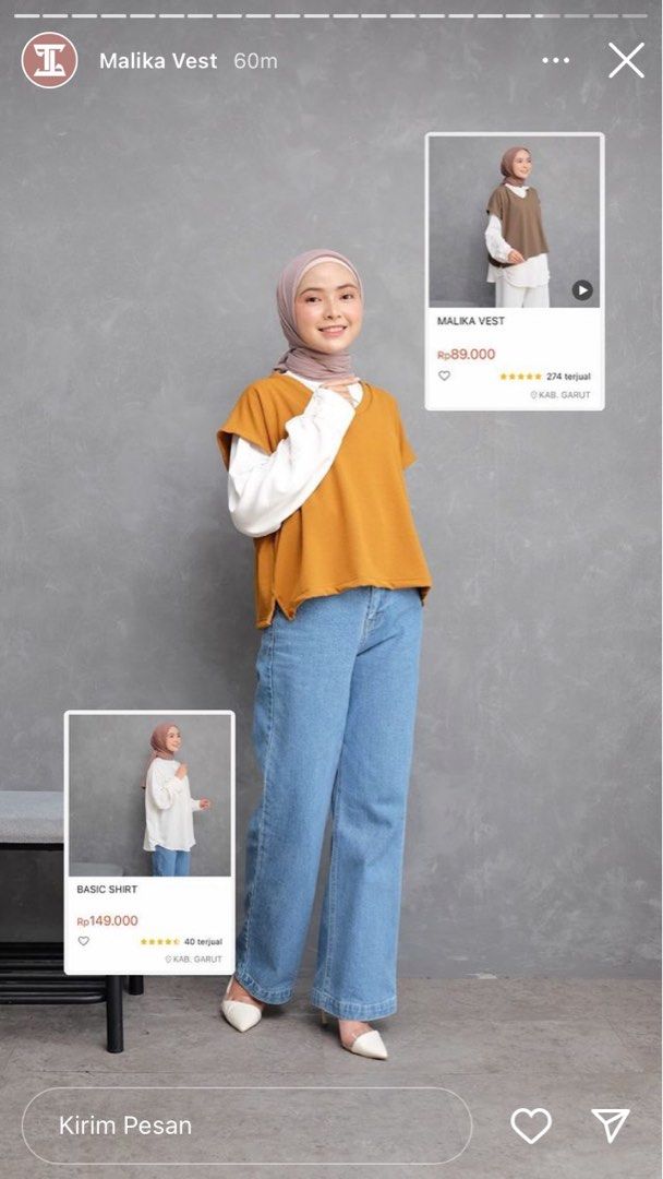 Malika Vest Ginger Talabia.co, Fesyen Wanita, Pakaian Wanita, Atasan di ...