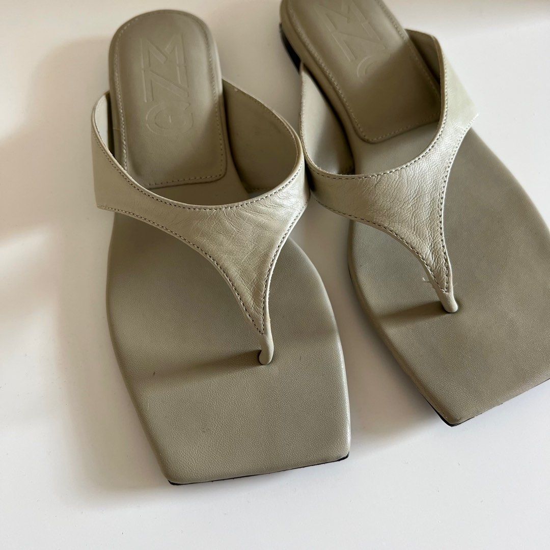 Mango asymmetric leather sandals deals