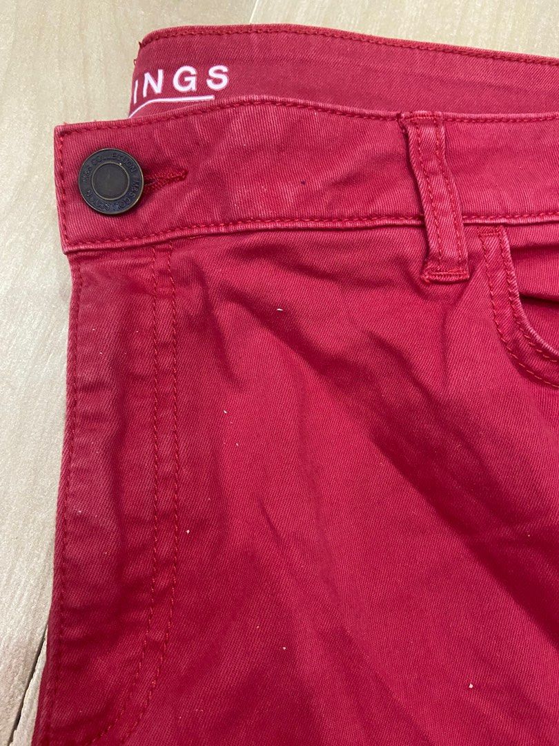 Marks & Spencer Red Jeggings Trousers Pants, Women's Fashion