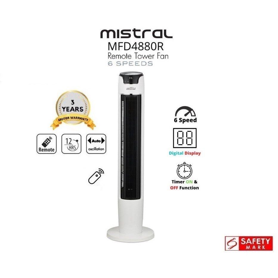Mistral Remote Control Tower Fan MFD4880R, Furniture & Home Living