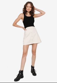 Monki Cotton High Waist Mini Skirt