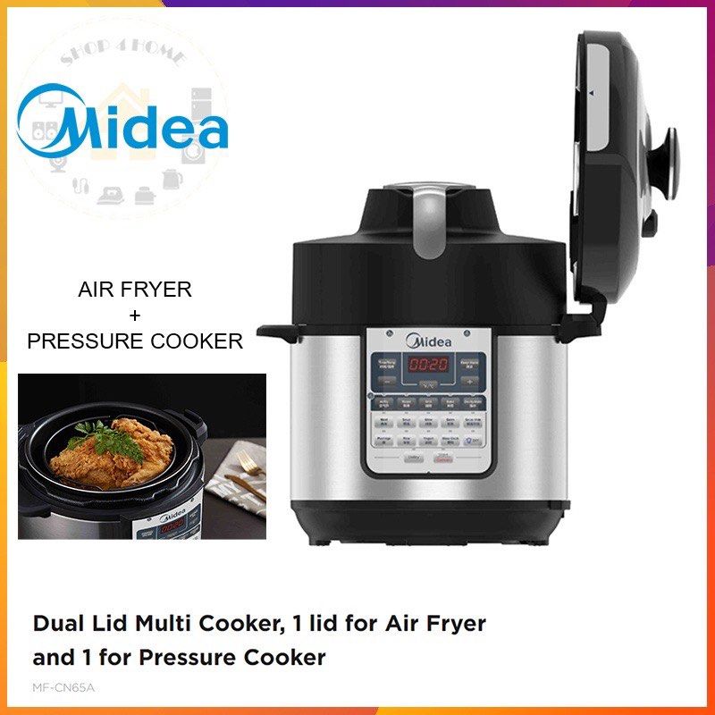 Dual Lid Multi Cooker, 1 lid for Air Fryer and 1 for Pressure Cooker  MF-CN65A