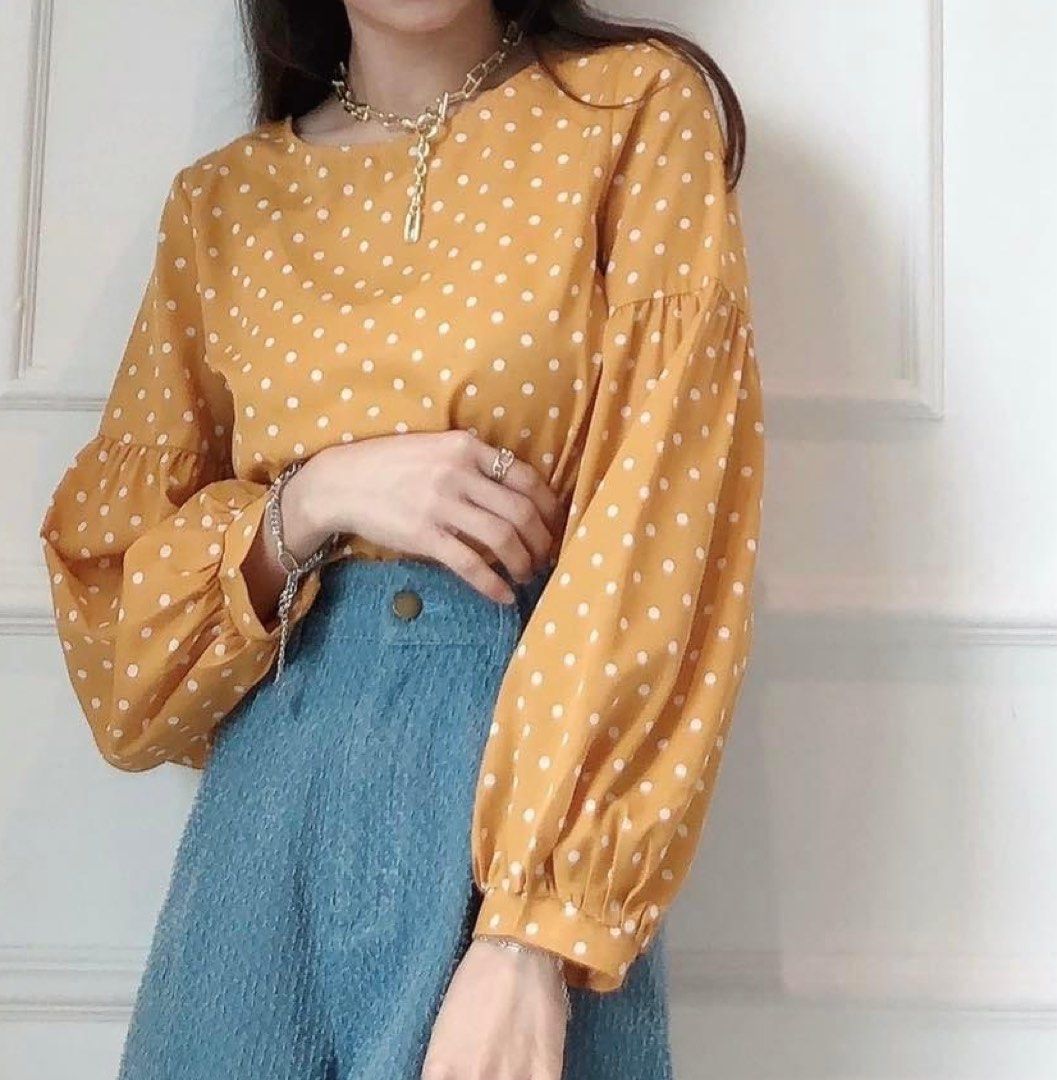 Mustard hotsell spotty blouse