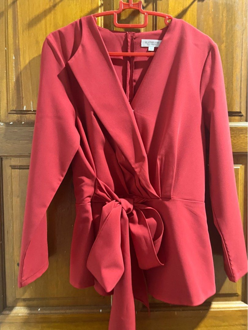 My Apparel Zoo Red Blouse Top Shirt Size M