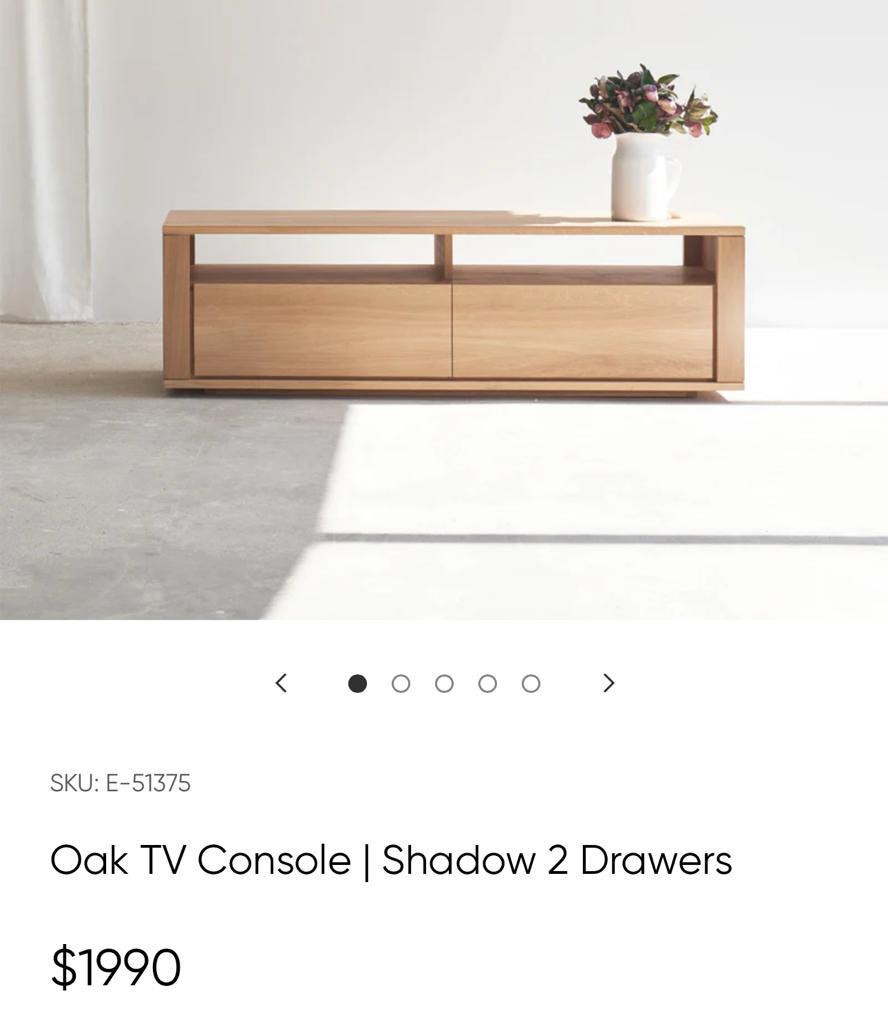 Natural Oak TV Console, Furniture & Home Living, Furniture, TV Consoles