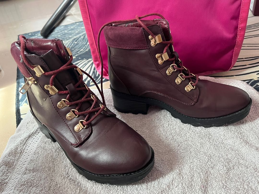 New look maroon boots store
