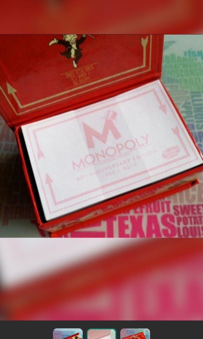 Monopoly Notepad New Monopoly 80th Anniversary NotePad, Hobbies & Toys, Toys & Games on ...