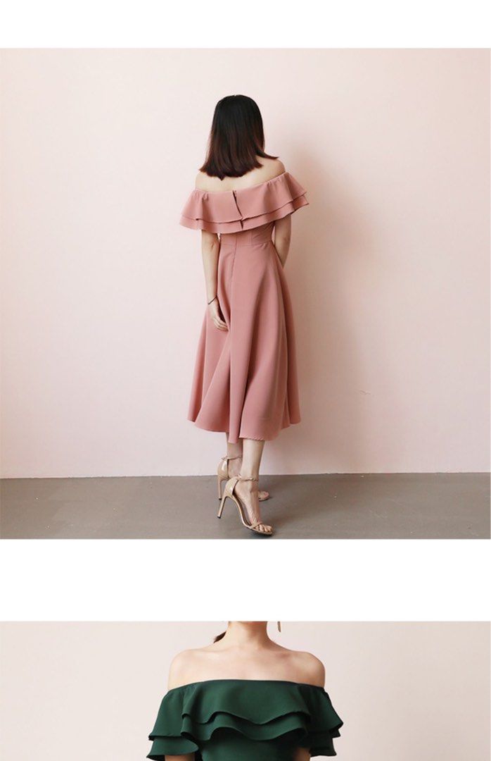 Off shoulder midi dress