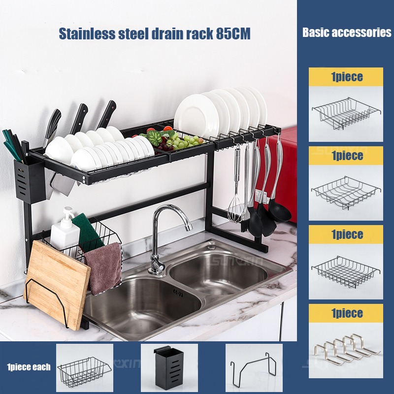 OVER THE SINK KITCHEN DISH DRAINER DRYING RACK, Furniture & Home Living ...