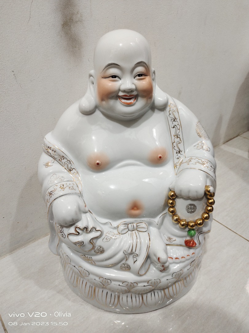 Patung Dewa Julai Keramik Putih Besar Kuno Jadul Antik, Antik, Pajangan ...