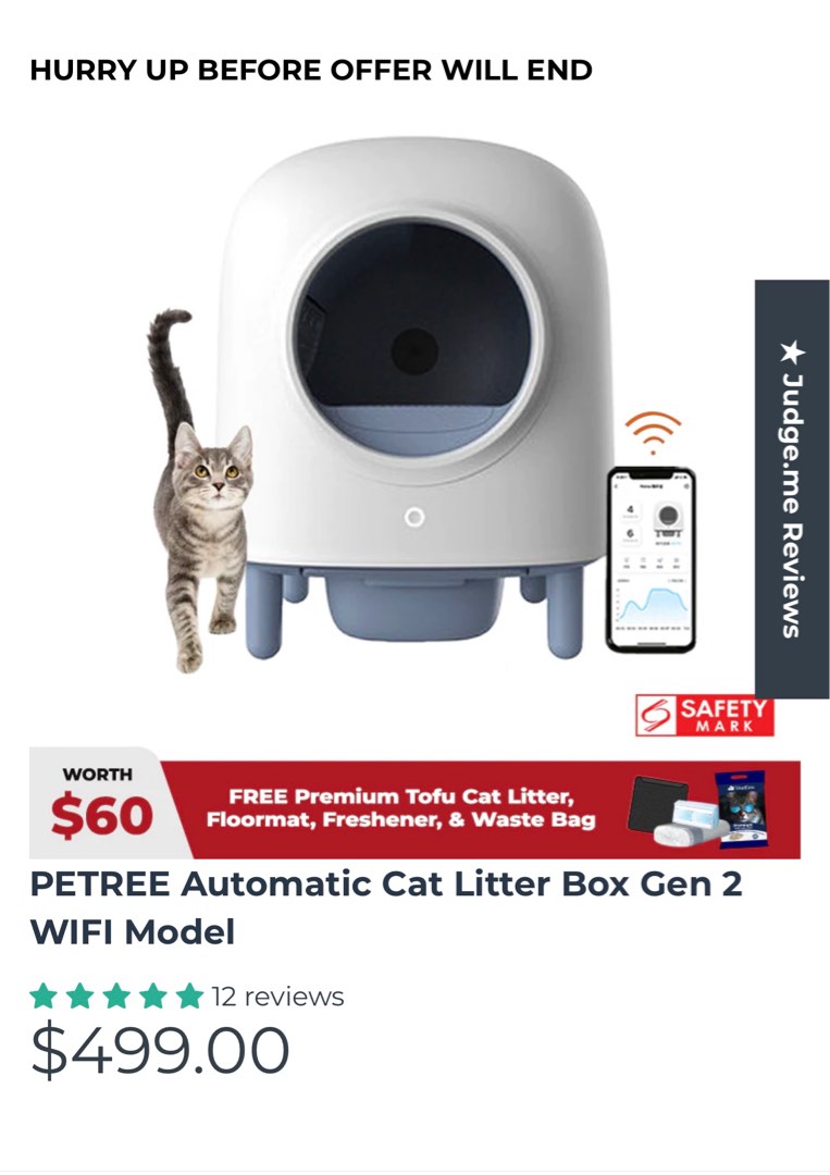 PETREE AUTOMATIC LITTER BOX GEN 2, Pet Supplies, Homes & Other Pet