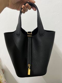 REAL 1:1 FULLY HANDMADE HERMES HAC A DOS BACKPACK IN BLACK, GOLD