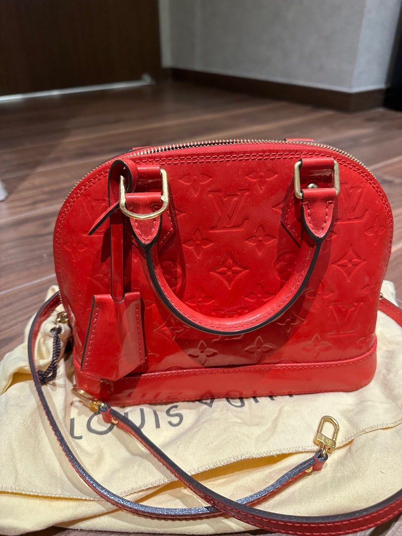 Pre loved LV Alma Bb in red Luxury Bags Wallets on Carousell