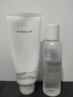 Pyunkang Yul Cleansing Foam & COSRX Refresh AHA BHA Vit C Daily Toner