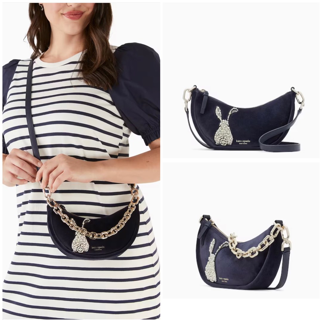 SALES Kate Spade Smile Bunny Small Crossbody Bag Rabbit Dark Blue