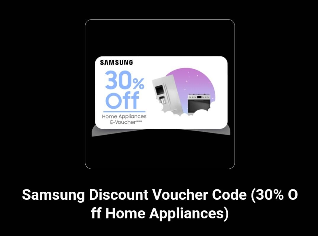 Samsung 30 off evoucher expire 30.6.23, Tickets & Vouchers, Vouchers