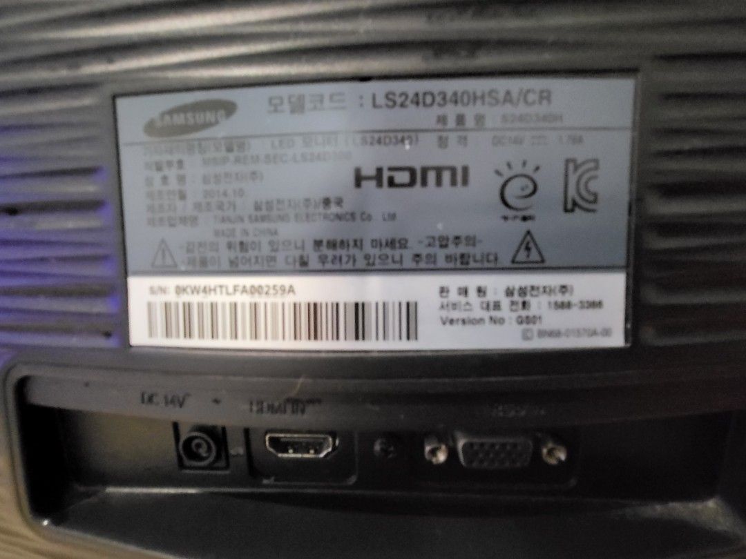 Samsung Monitor LS24D, Computers & Tech, Parts & Accessories, Monitor ...