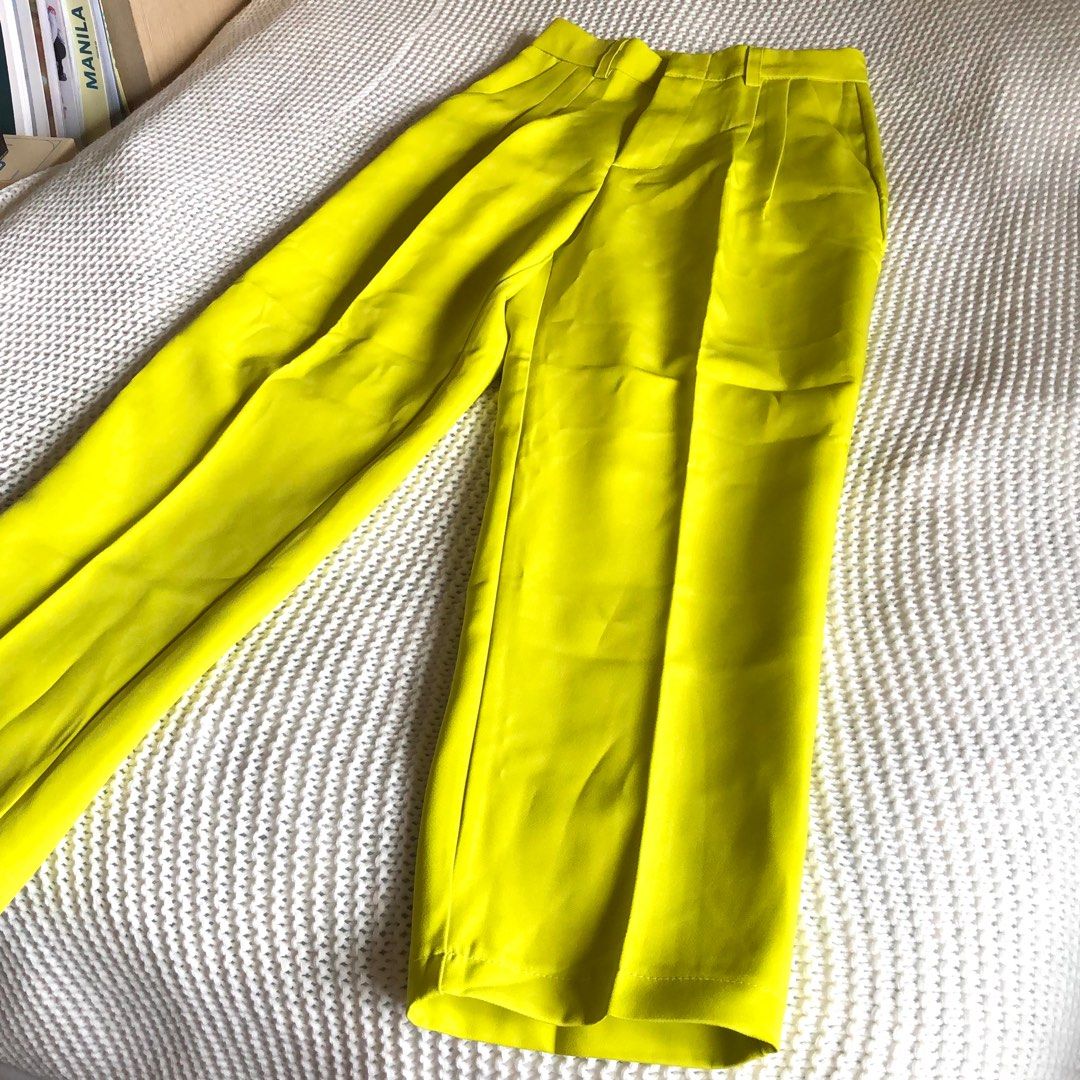 Neon Green High-Waisted Trouser