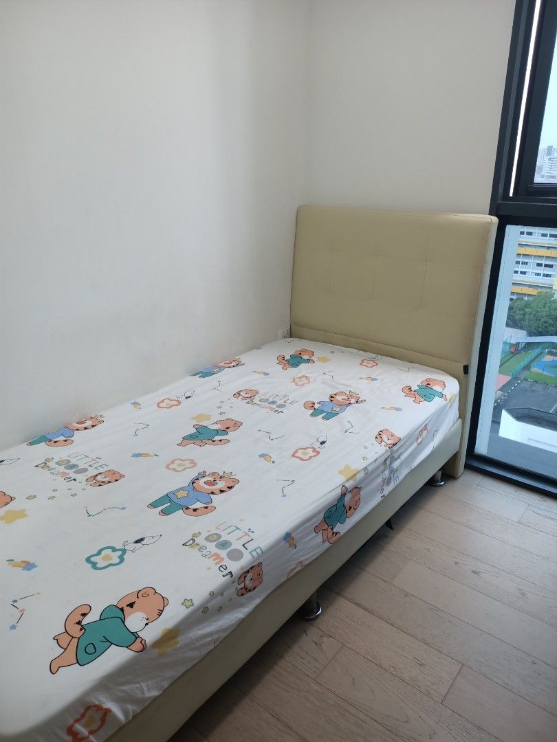 Single Bed with Mattress (Lightly Used), Furniture & Home Living