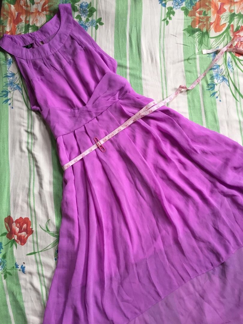 Sixties - Purple long back dress (Category: Dresses) located in Cainta. Submitted by EBN4444 (Listing ID 1212095602, Image 3). Description: Kindly refer on the photo for the size. Reason for selling: Included on a package from US but seldom using it. Another photo of the item will be sent before packing it showing the flaws, with that customer can only request a return for items damaged in transit and it must be supported by a video while opening