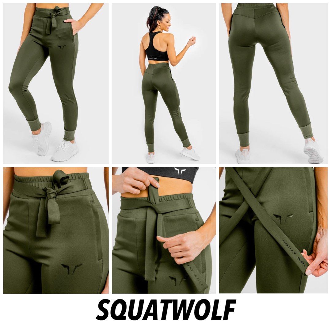 US, She-Wolf Do-Knot-Joggers - Olive, Workout Pants Women