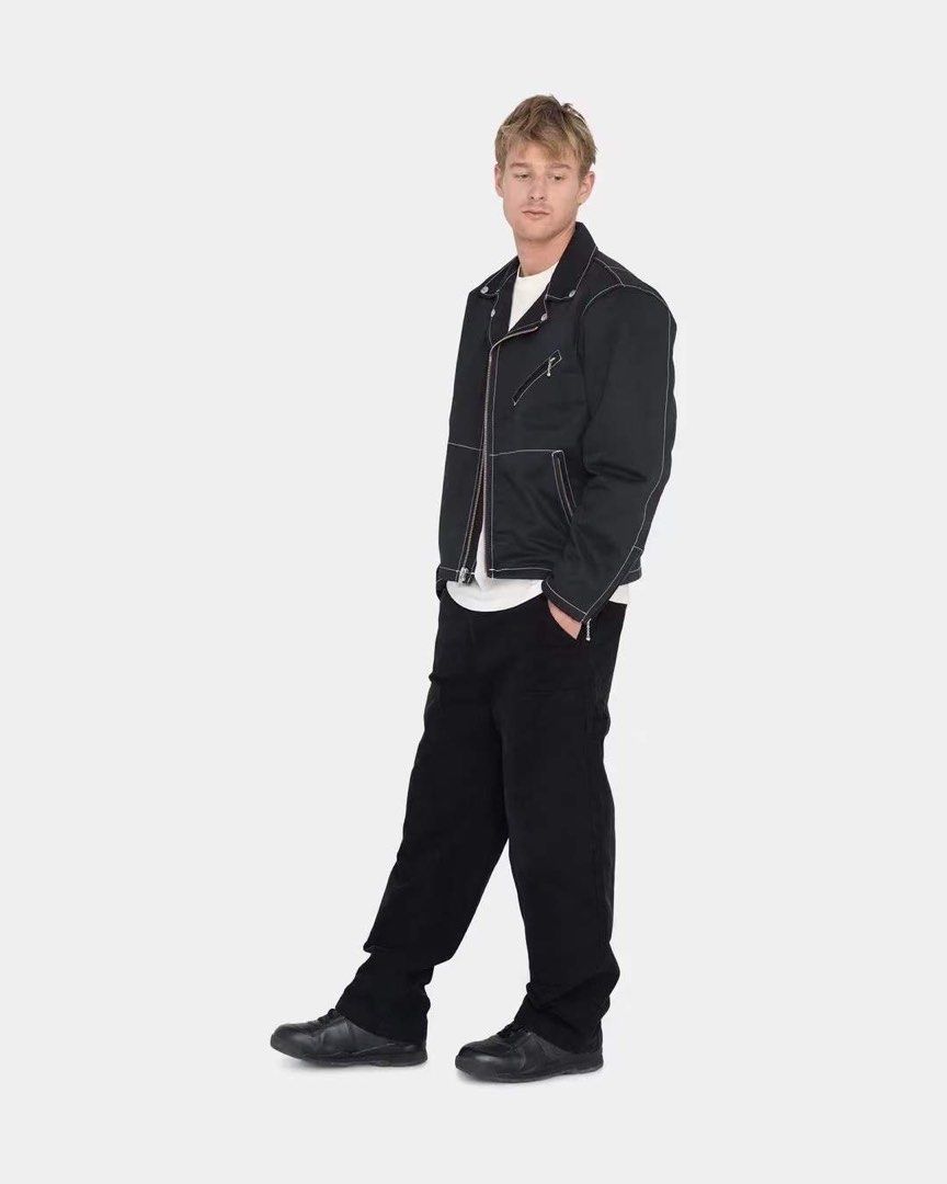 全新Stussy TWILL MOTO ZIP, 男裝, 外套及戶外衣服- Carousell