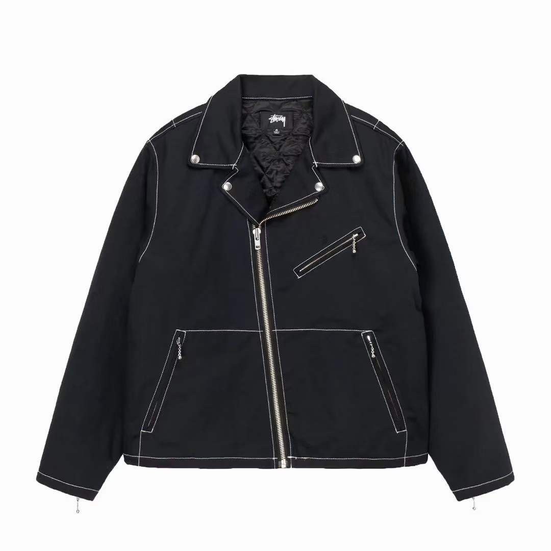全新Stussy TWILL MOTO ZIP, 男裝, 外套及戶外衣服- Carousell