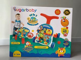 Sugar Baby 10 in 1 Premium Activity Walker & Table - Parrot Basketball