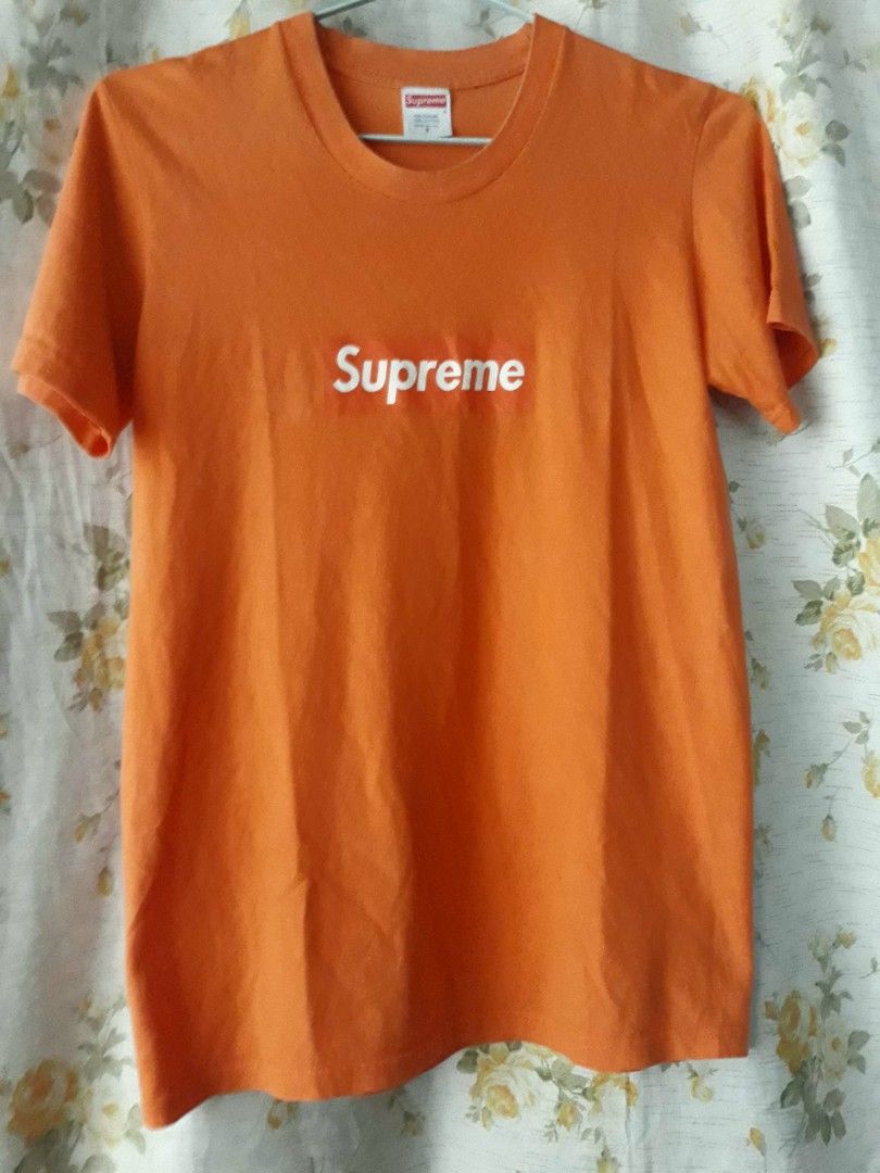 Orange supreme box logo tee outlet