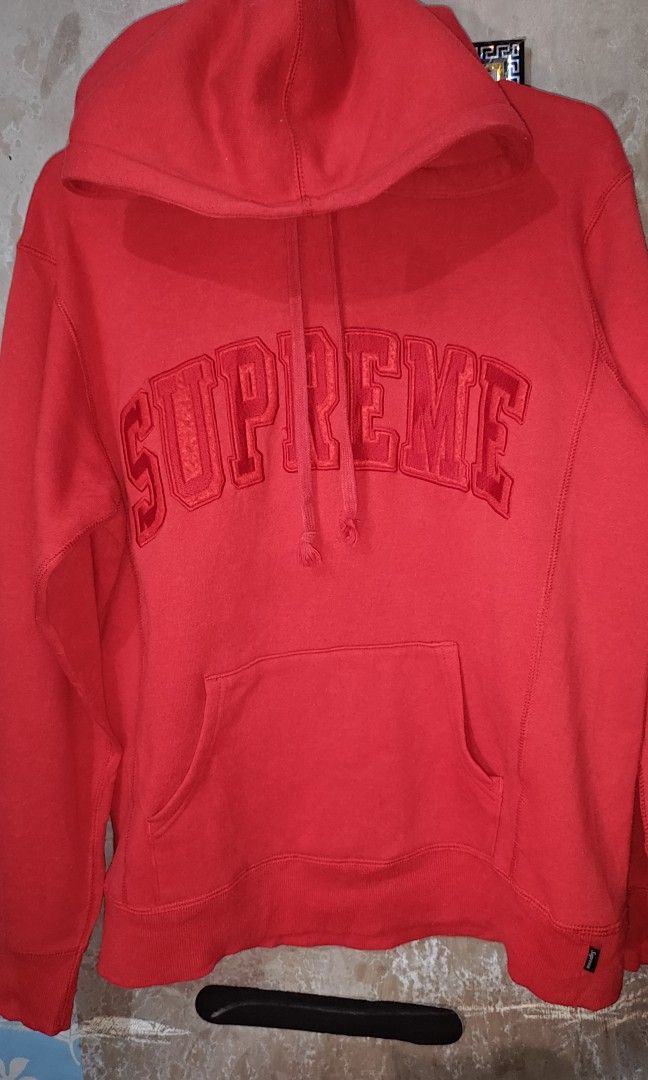 Supreme Chenille Arc logo hoodie (Magenta)