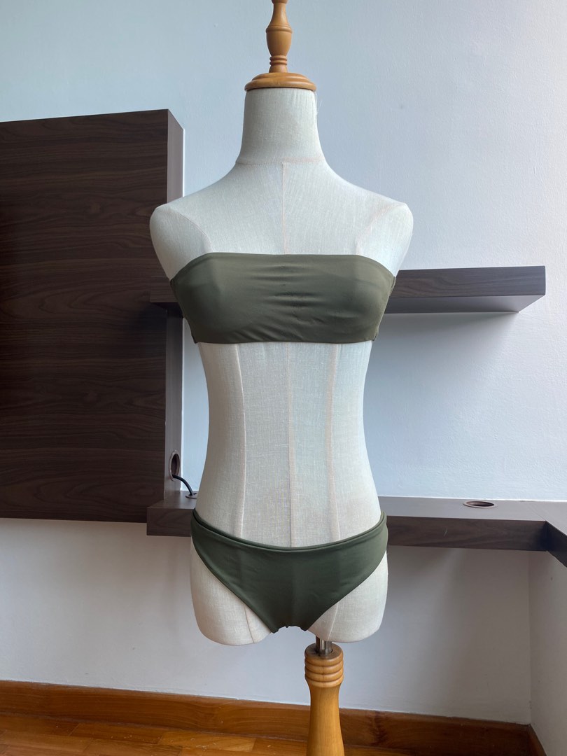 Swimmsuit Intimissimi khaki green bikini set, Women's Fashion, Swimwear