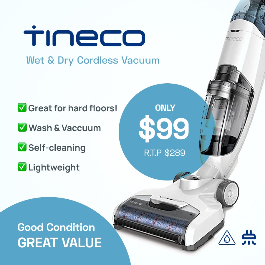 Tineco iFloor Cordless Vacuum ( Dual Mop + Vacuum Function) Good