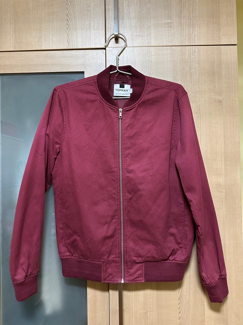 Topman burgundy new arrivals bomber jacket