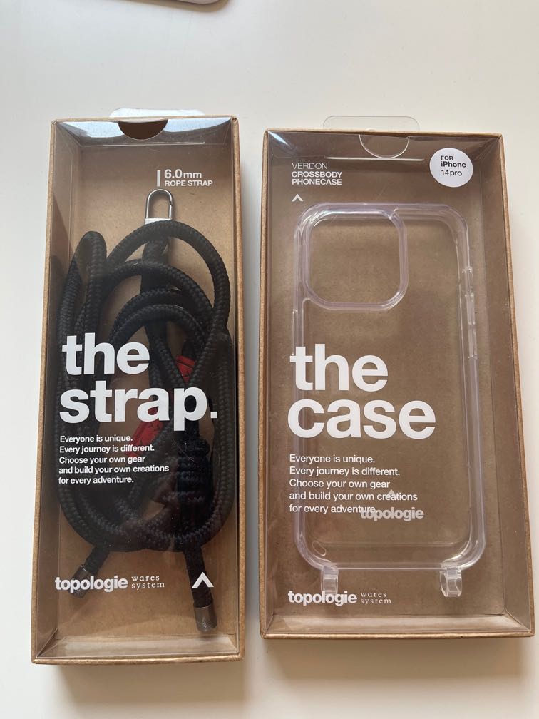 Topologie iPhone 14 pro case (clear) and strap (black), 手提電話, 電話＆平板電腦配件