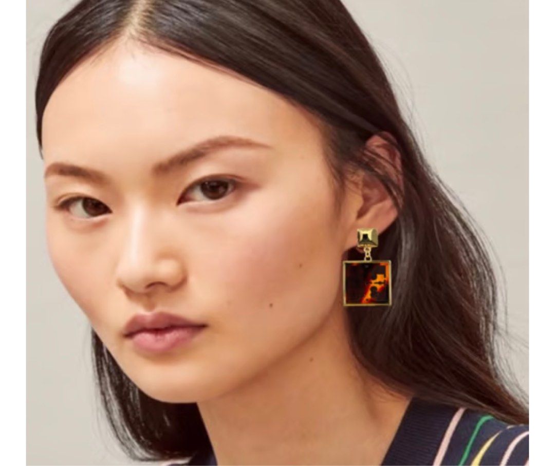 Tory burch tortoise earrings clearance