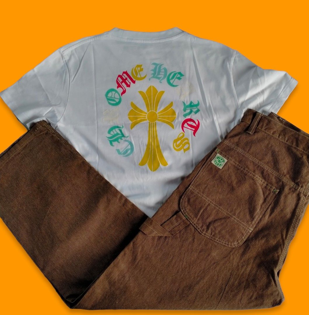 Vintage ruff n tuff x chrome hearts tee, Men's Fashion, Bottoms